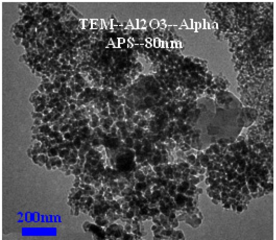 نانو اکسید آلومینیوم آلفا (Al2O3) , سایز ذرات 20 نانومتر